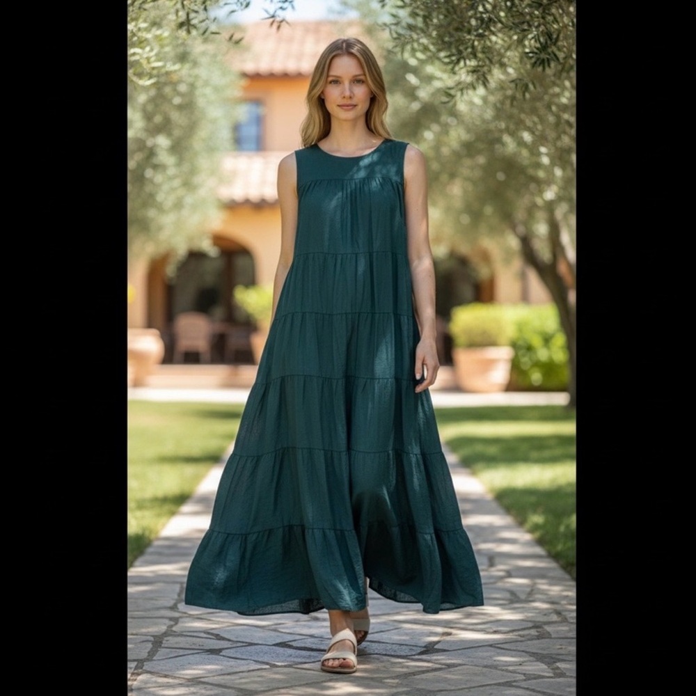 J Jill Maxi Escarole dress Size XL